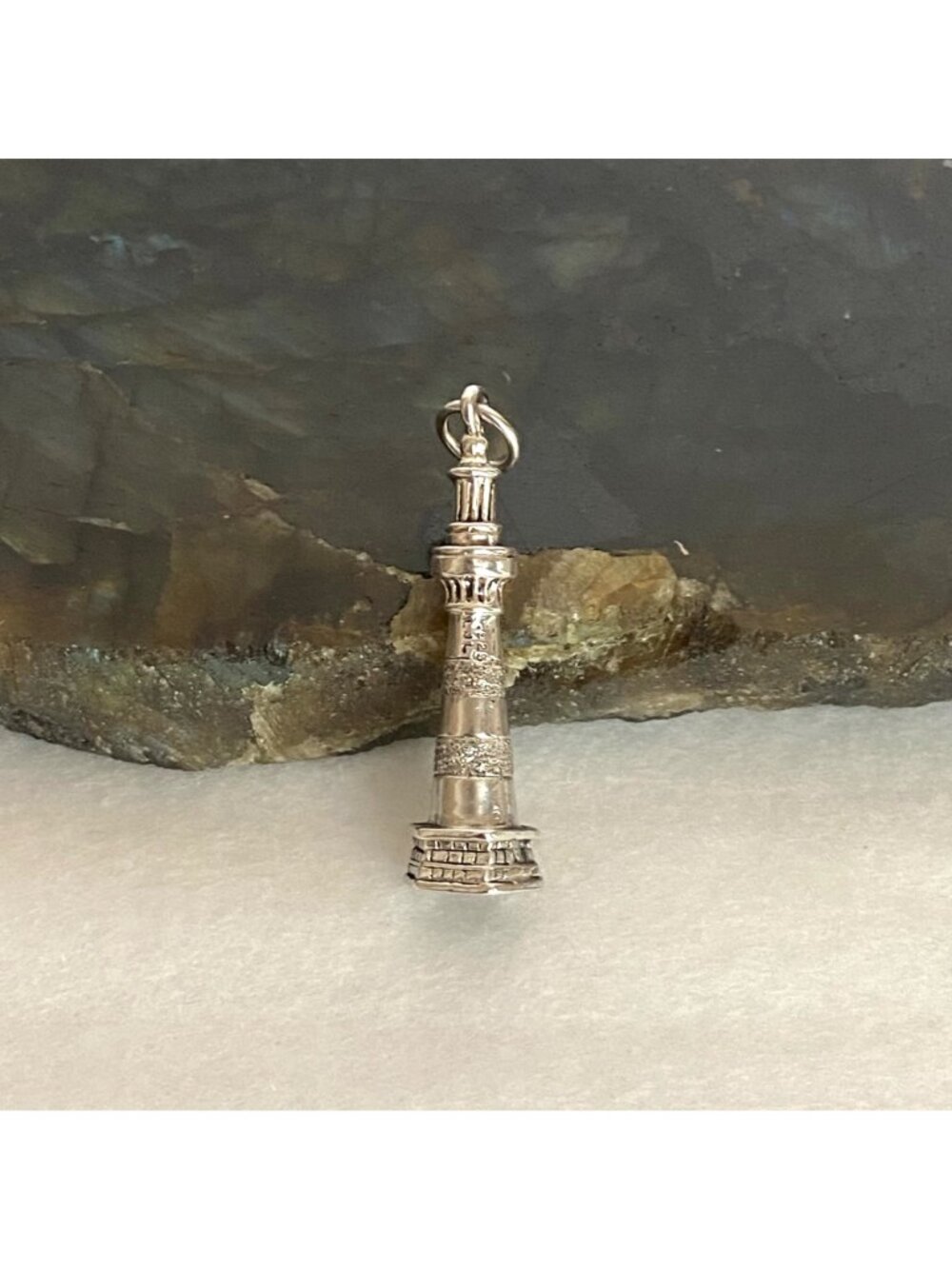 Sterling Silver 925 Maritime Nautical Lighthouse Pendant Charm - Picture 5 of 15